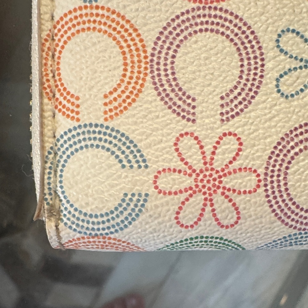 Coach Multicolor Signature Pattern Wallet - Picture 6 of 9